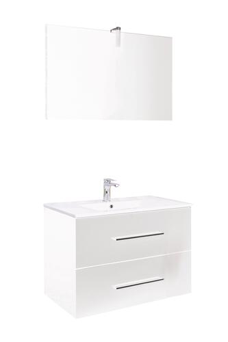 Meuble lavabo TANATH blanc largeur 60cm à suspendre - Prix net livré chez vous -