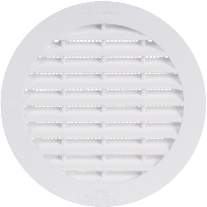 Klimapartner WSK 150 mm Plastique Grille de Ventilation Plate Ronde Avec Moustiquaire Blanc 